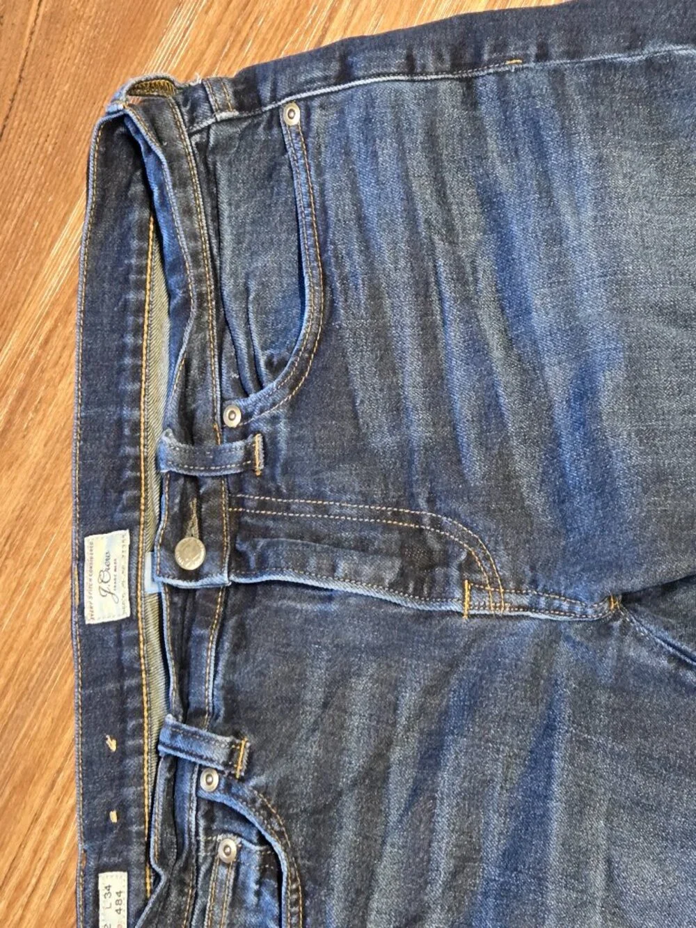 J.Crew Men’s 484 Slim Stretch Jeans 32x34 Kurabo Dark Indigo Denim
